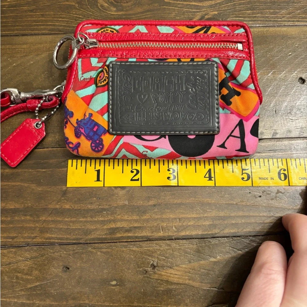 Coach Poppy Graffiti Wristlet